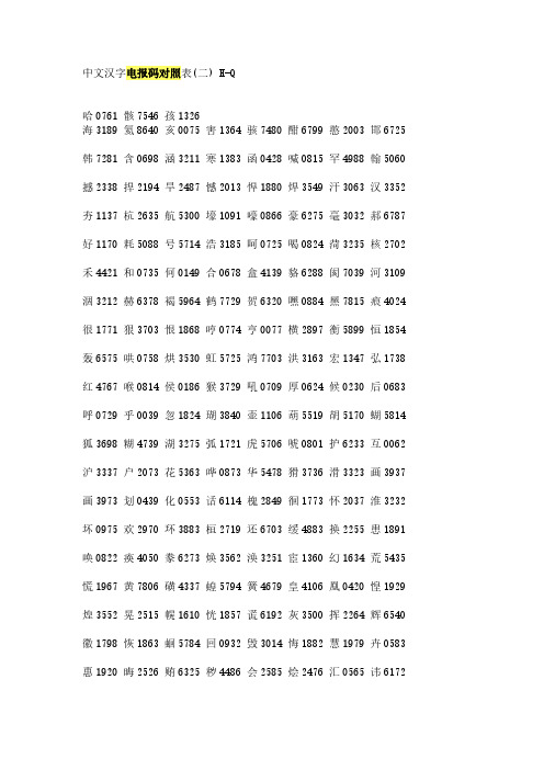 军用电报密码对照表-100个经典的暗号密码