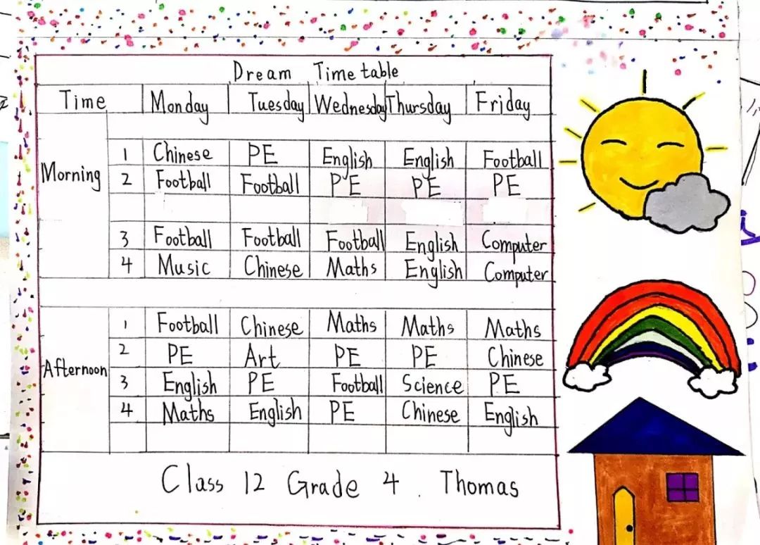 mytimetablefor英语作文，英语作文my timetable for