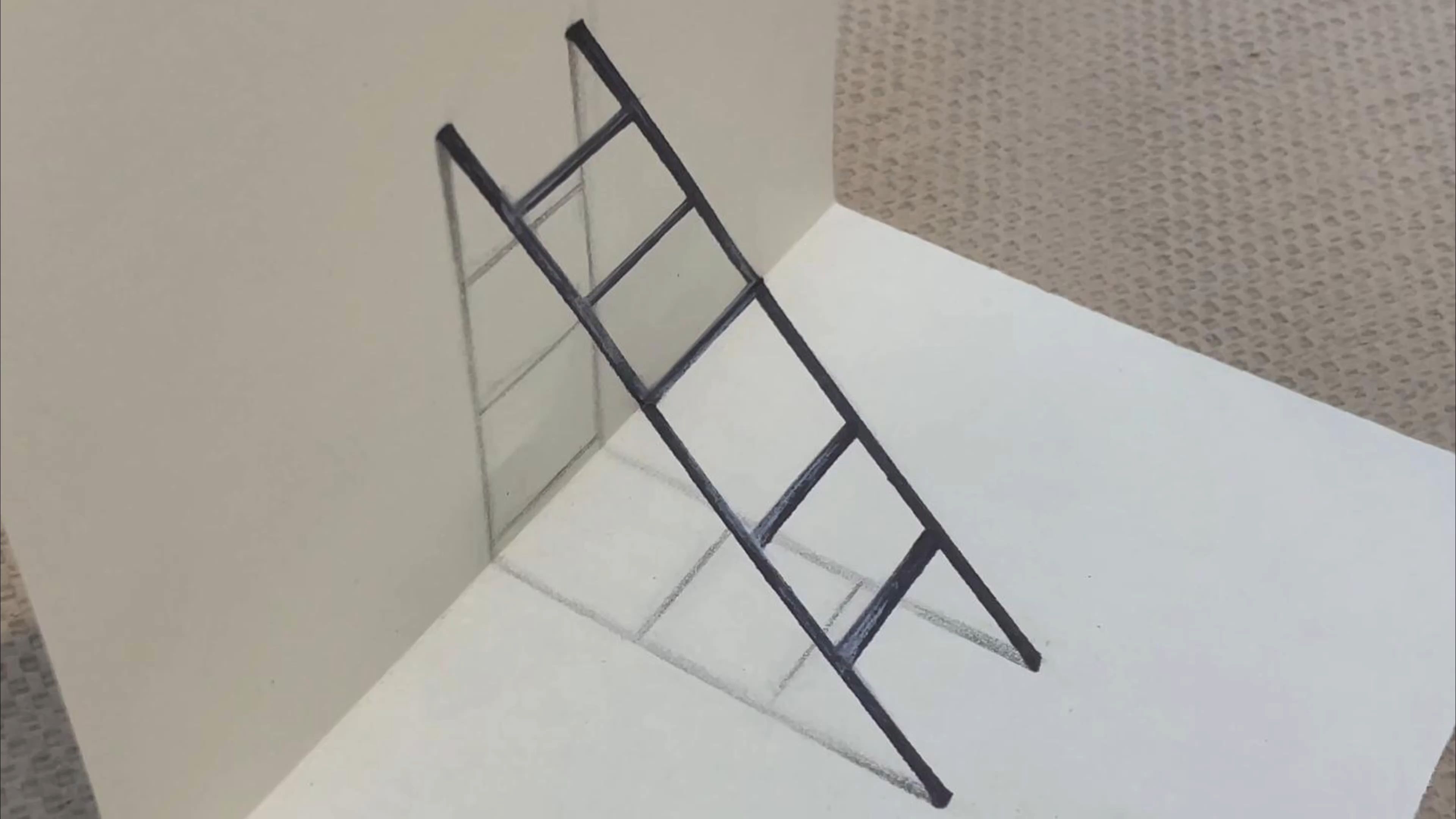 梯子怎么画立体画，梯子怎么画立体画图片