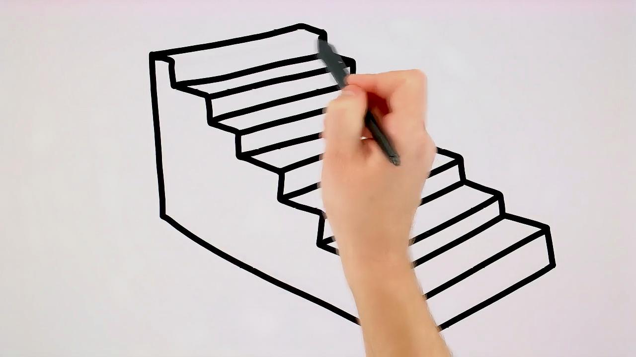 梯子怎么画立体画，梯子怎么画立体画图片